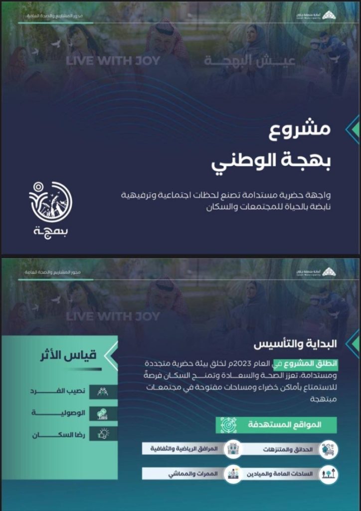 أمانة جازان تحقق إنجازاً مميزاً في إطار مشروع "بهجة الوطني" الجديد والمبتكر