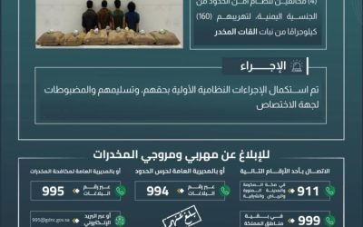 إلقاء القبض على أربعة مهربين في جازان بحوزتهم 160 كيلوجرامًا من القات المخدر