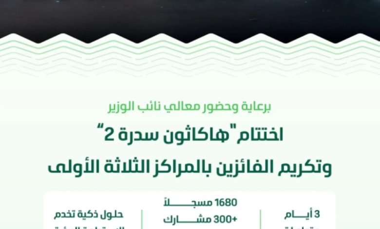 اختتام "هاكاثون سدرة 2" بالرياض وتكريم الفائزين بالمراكز الأولى لدعم ريادة الأعمال البيئية