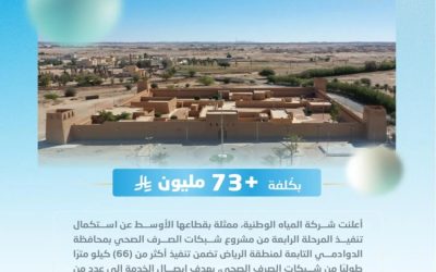 "المياه الوطنية" تشرع في تنفيذ مشروع متكامل لشبكات الصرف الصحي في الدوادمي بتكلفة تفوق 73 مليون ريال