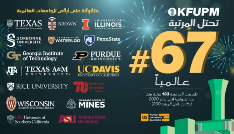 جامعة الملك فهد للبترول والمعادن تحقق إنجازًا بدخولها قائمة أفضل 100 جامعة على مستوى العالم