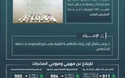 حرس الحدود بجازان ينقض على محاولة تهريب 42 كيلوجرامًا من المخدرات الخطيرة