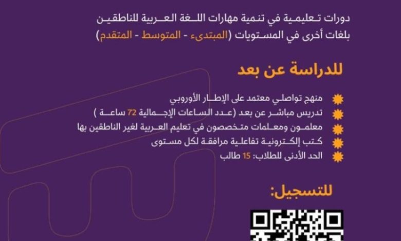 دورات تعليمية عن بُعد لتعلم اللغة العربية بأساليب مبتكرة وفعالة