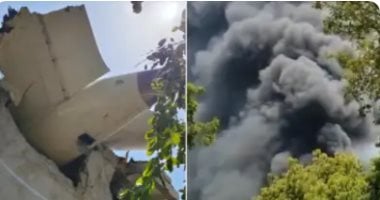 شاهد لحظة سقوط طائرة الركاب الهندية بعد إقلاعها مباشرة