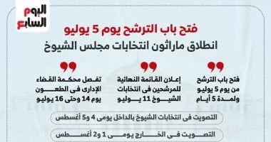 16 إجراء مفصل لجدول انتخابات مجلس الشيوخ 2025 / 2030 وفقاً لإنفوجراف اليوم السابع