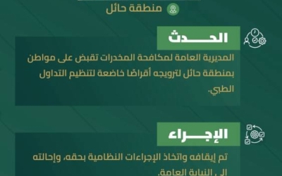 "أجهزة مكافحة المخدرات" تلقي القبض على مروج أقراص طبية بحائل