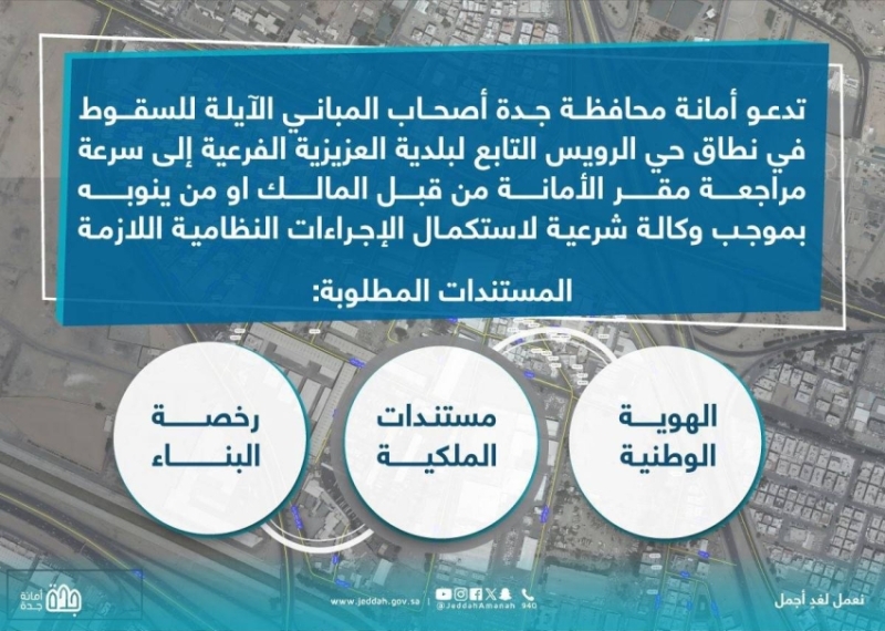 أمانة جدة تبدأ إخلاء 800 مبنى آيل للسقوط في حي الرويس