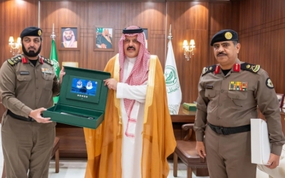 أمير حائل يستقبل مدير شرطة المنطقة الجديد