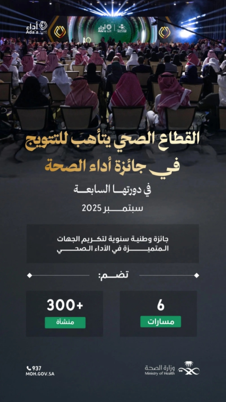 إطلاق جائزة “أداء الصحة” بنسختها السابعة من قبل وزارة الصحة