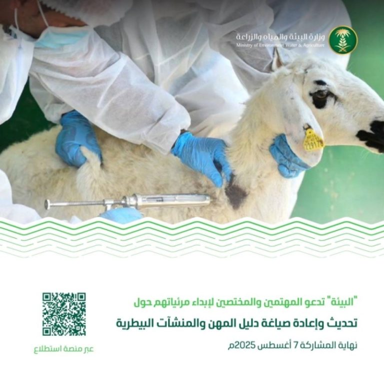 إطلاق مشروع تحديث دليل المهن والمنشآت البيطرية عبر منصة “استطلاع”