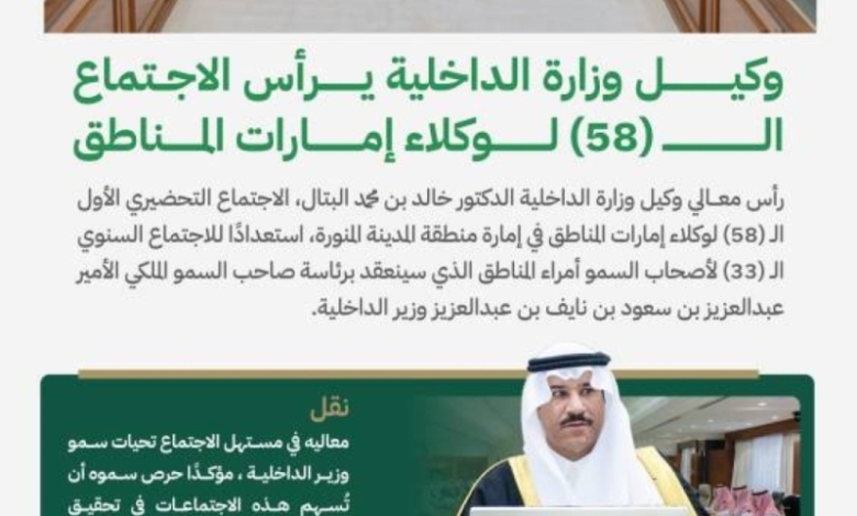 اجتماع تاريخي لوكلاء إمارات المناطق برئاسة وكيل وزارة الداخلية