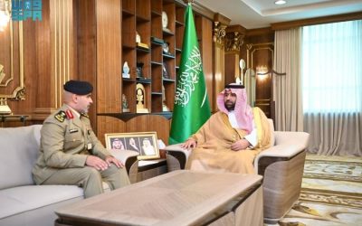 استقبال أمير جازان قائد قوة أمن المنشآت بالمنطقة