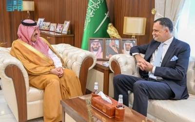 استقبال أمير حائل لسفير الاتحاد الأوروبي بالمملكة