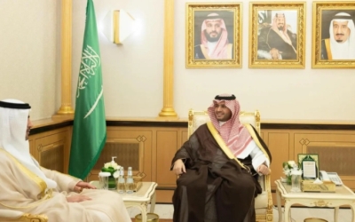 استقبال الأمير تركي بن محمد بن فهد لسفير الإمارات في المملكة
