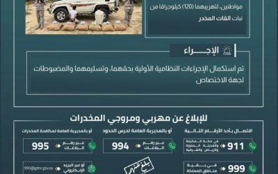 اعتقال شخصين بعسير لارتباطهما بتهريب 120 كيلوجرامًا من القات المخدر