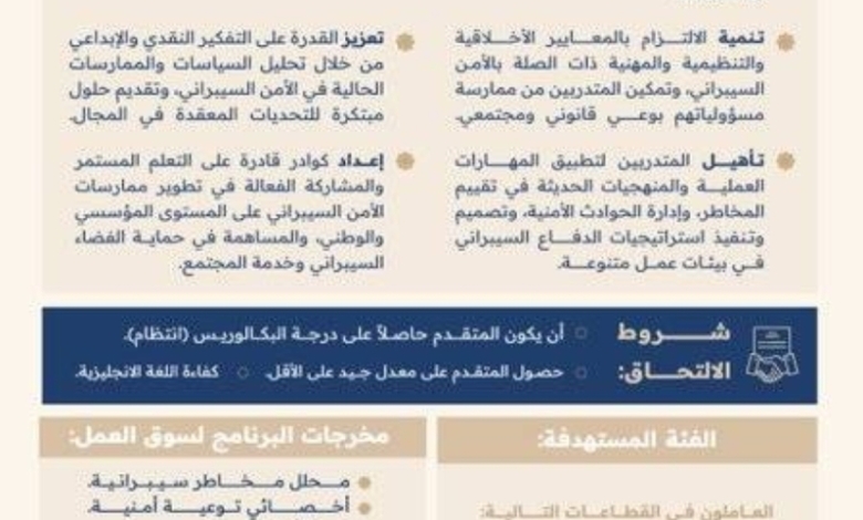 الجامعة الإسلامية بالمدينة تفتح باب التسجيل في برنامج دبلوم عالي للأمن السيبراني.