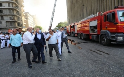 الحماية المدنية تُخمد حريق مبنى سنترال رمسيس دون خسائر بشرية