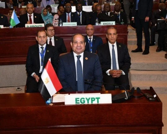 الرئيس السيسي يلقي كلمة خلال القمة التنسيقية للاتحاد الإفريقي