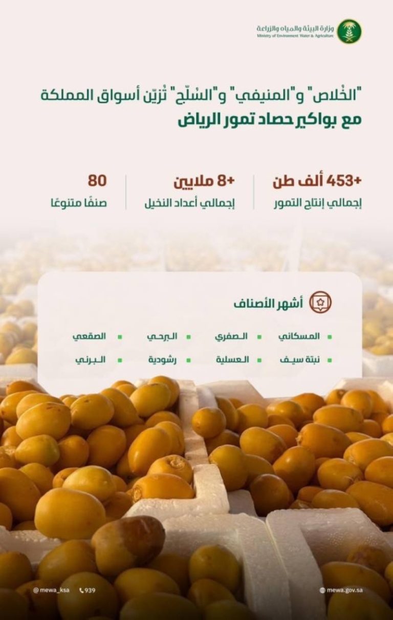الرياض تُعزّز إنتاج المملكة من التمور والأسواق تستقبل المحصول الجديد بفرح