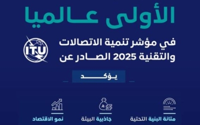 المملكة تتصدر العالم في مؤشر تنمية الاتصالات والتقنية 2025 من الاتحاد الدولي للاتصالات.