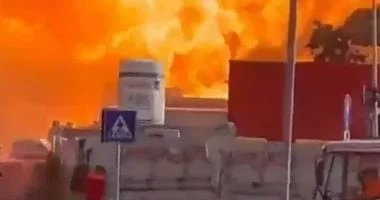 انفجار هائل فى محطة وقود بروما يسفر عن إصابة 8 أشخاص .. فيديو
