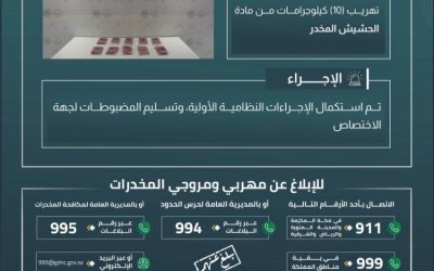حرس الحدود بعسير ينجح في إحباط تهريب 10 كيلوجرامات من المخدرات