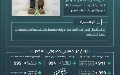 حرس الحدود بعسير ينجح في القبض على مخالفين لتهريب 40 كيلوجرامًا من نبات القات المخدر