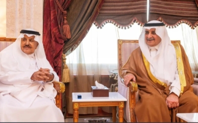 زيارة أمير تبوك للشيخ أحمد الخريصي في منزله