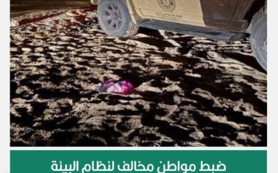 ضبط مخالف لنظام البيئة بمحمية الأمير محمد بن سلمان الملكية