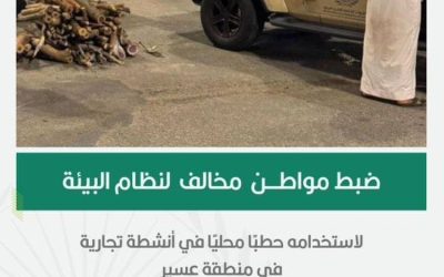 ضبط مخالف لنظام البيئة يستخدم حطبًا محليًا في عسير