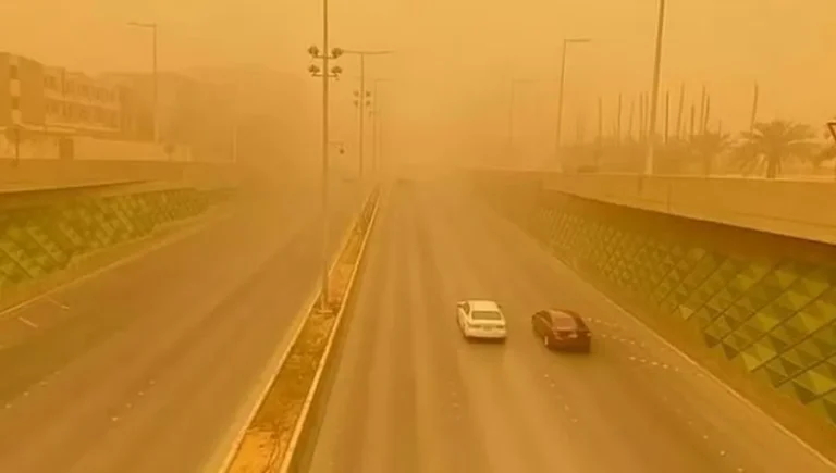 عوالق ترابية تضرب تبوك حتى السابعة مساء مع توقعات بالتحسن قريباً