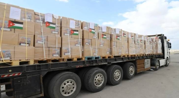 قوافل إغاثة أردنية ضخمة تتحرك نحو قطاع غزة