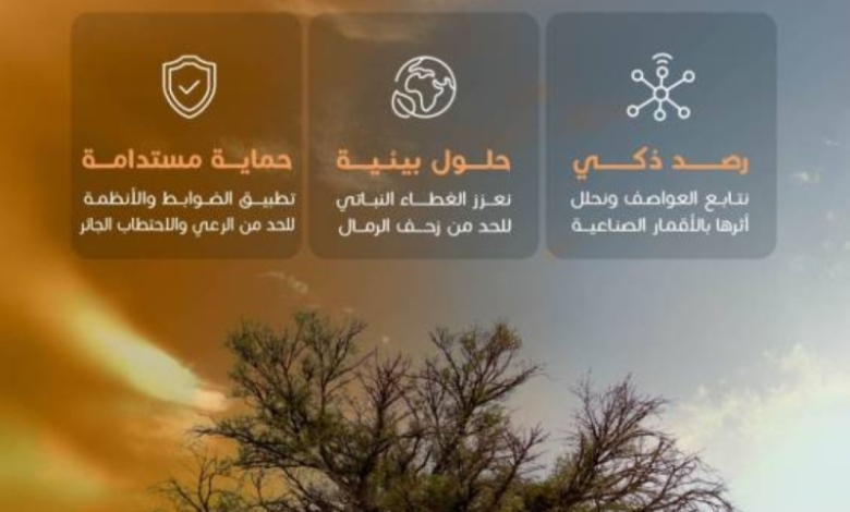 محمية الإمام تركي تساهم في مكافحة العواصف الرملية