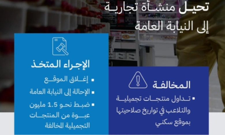 منشأة تُحال إلى النيابة العامة لتلاعبها بتواريخ صلاحية منتجات تجميلية