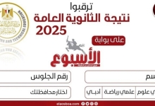 نتيجة الثانوية العامة 2025 قريبة عبر موقع الأسبوع  
استعدوا لاكتشاف نتيجة الثانوية العامة 2025 على موقع الأسبوع  
احصلوا على نتيجة الثانوية العامة 2025 برقم الجلوس على موقع الأسبوع