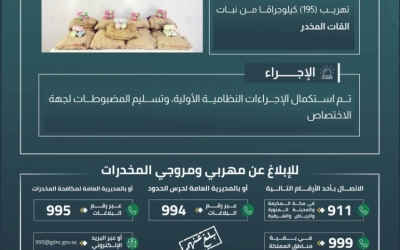 نجاح أمني في إحباط تهريب 195 كيلوجرامًا من القات المخدر بجازان
