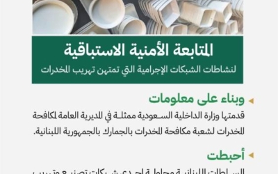 نجاح المملكة في إحباط تهريب 5 ملايين قرص مخدر للبنان