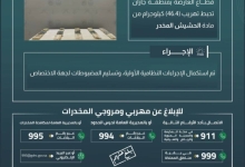 نجاح حرس الحدود بجازان في إحباط تهريب 46.4 كلجم من الحشيش المخدر