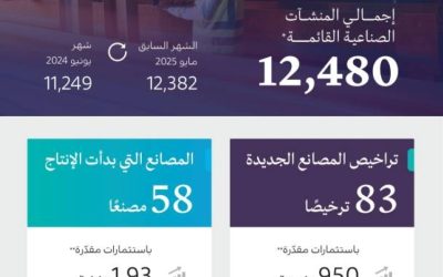 وزارة الصناعة تصدر 83 ترخيصًا صناعيًا جديدًا وتبدأ الإنتاج في 58 مصنعًا يونيو 2025