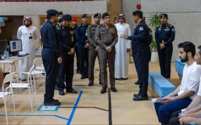 وكيل الداخلية يتفقد لجان المتقدمين لدورة تأهيل الضباط الجامعيين