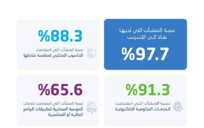 98% من المنشآت تمتلك إنترنت