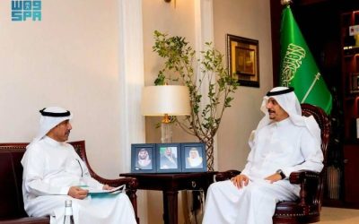 استقبال مُحافظ حفر الباطن لرئيس هيئة الصحفيين في المحافظة