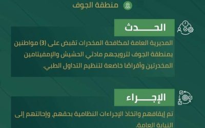 اعتقال ثلاثة مواطنين في الجوف بتهمة ترويج المخدرات