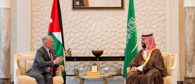 بحث ولي العهد والعاهل الأردني العلاقات والأوضاع الفلسطينية