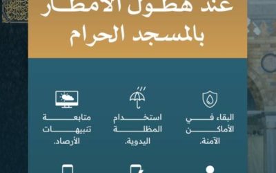 تحذير قاصدي المسجد الحرام: ضرورة اتباع إرشادات السلامة أثناء هطول الأمطار